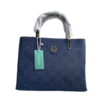Lisa Ray Navy Handbag with Repeated CB Circle Logo
