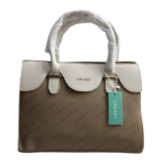 Lisa Ray Large Tote Bag – Khaki & Off-White