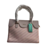 Lisa Ray Large Pink Bag with Stylish Rainbow Lines