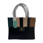 Lisa Ray Black Bag with Lock and Colorful Head