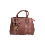 Women’s Pink Handbag with Bow and Gold Charm