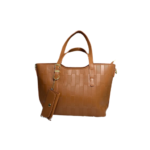 Large Orange Bag with Textured and Matching Pouch