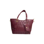 Large Red Bag with Textured and Matching Pouch